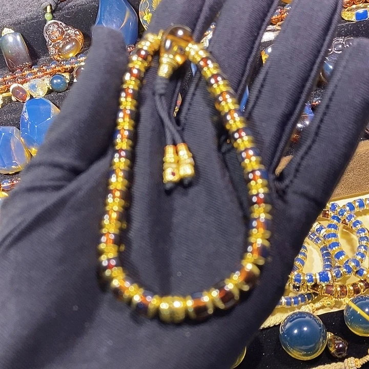 蓝珀未镶嵌珠宝奇石墨西哥红蓝手持7