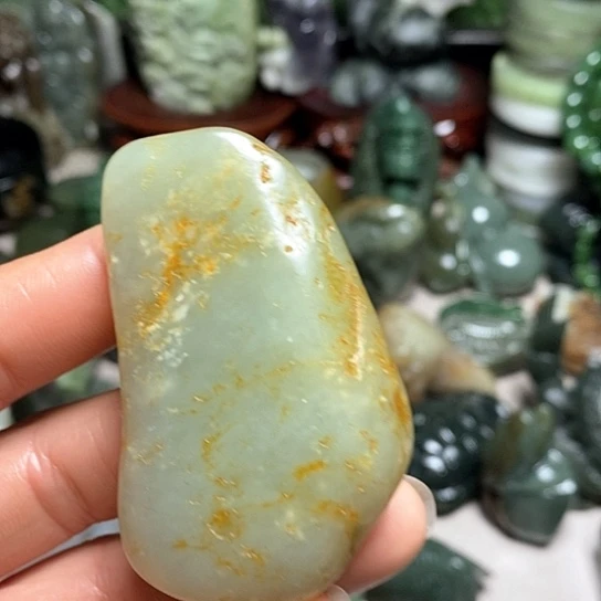 未镶嵌和田玉（糖玉）珠宝半成品新****练