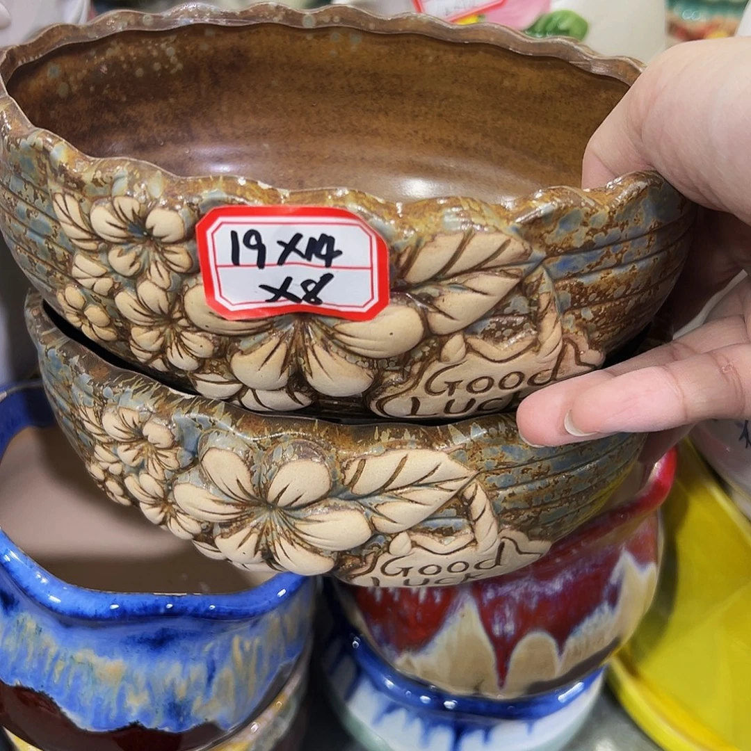 外贸尾单陶瓷花盆凑10米包邮