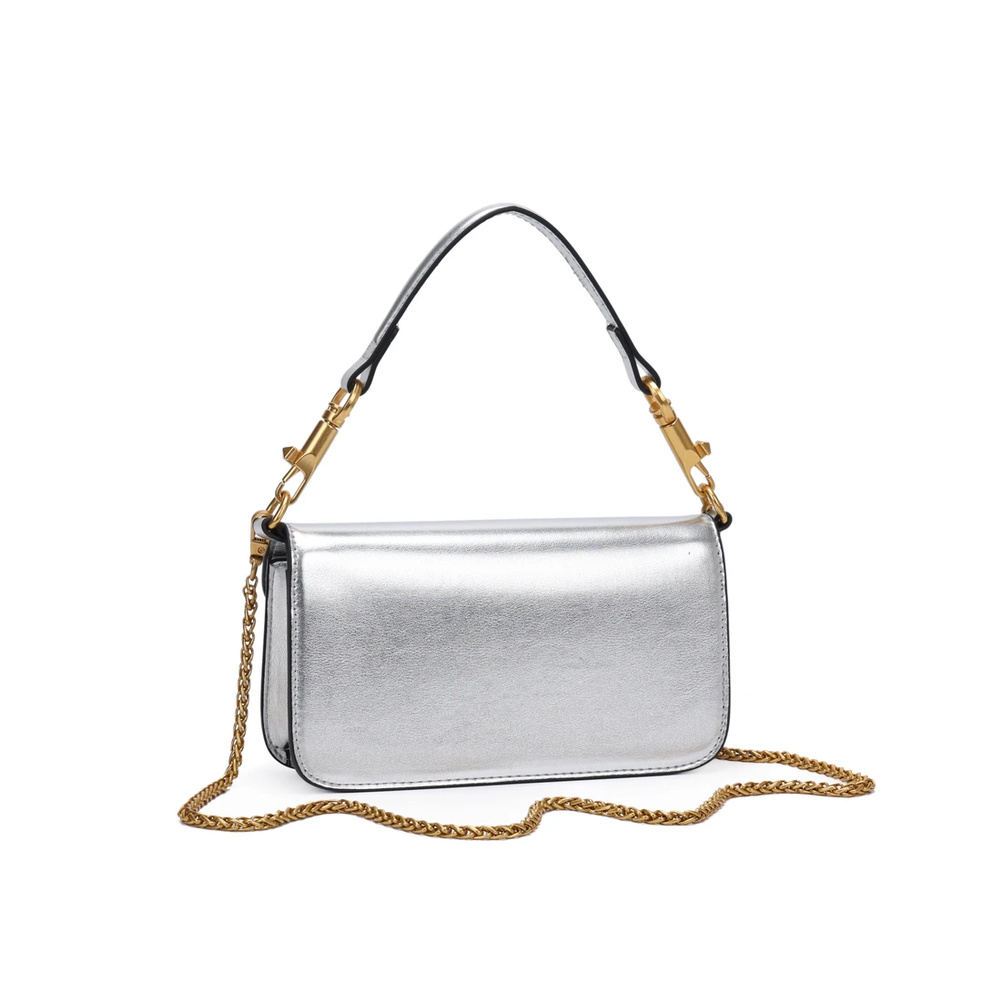 【CF】2025年新款时尚百搭潮流单肩斜跨女包 XL085枪银色