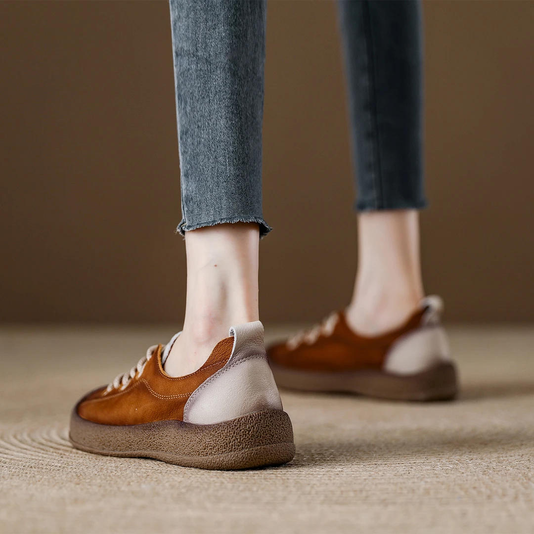 复古头层牛皮板鞋女2025年秋季软底女鞋新款百搭爆款浅口单鞋透气