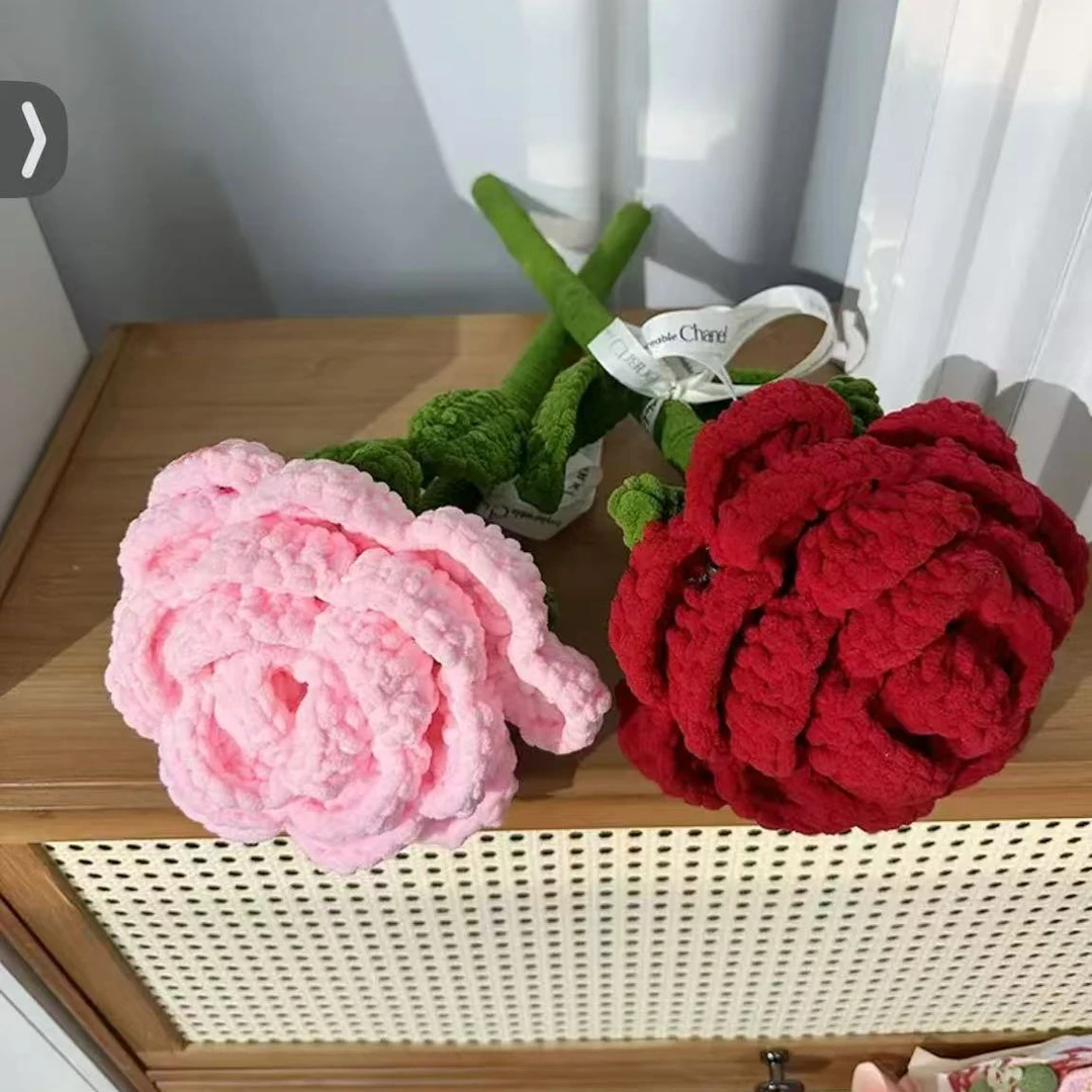 巨无霸玫瑰花仿真针织毛线花束送妈妈母亲长辈母亲节礼物