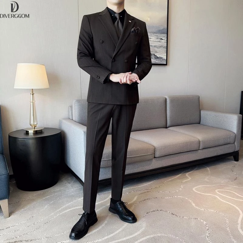 DIIIVERGOM通勤简约绅士商务休闲西装外套男士修身正装英伦新郎条