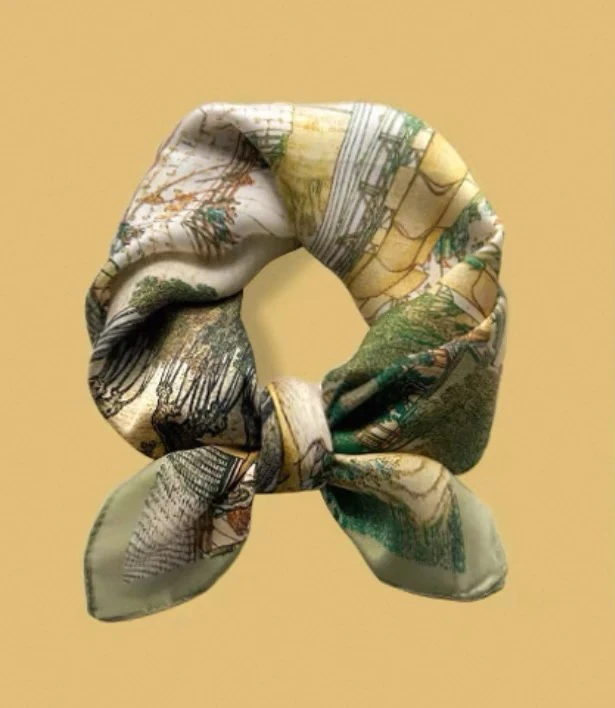 油画小丝巾 豹子头指环