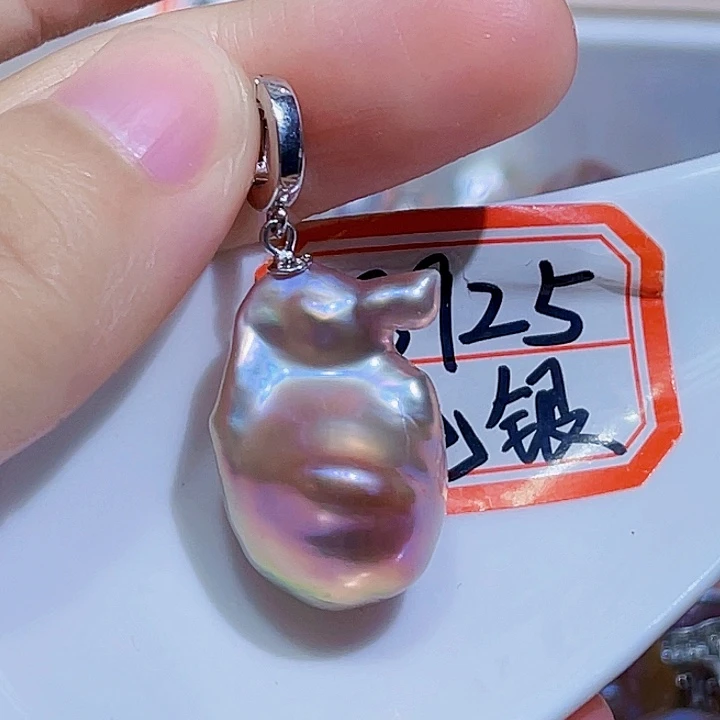 淡水珍珠银S925镶嵌颈饰