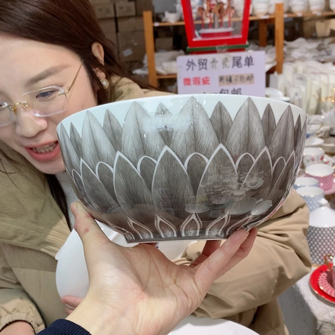 瓷鹅黄8英寸大碗20厘米1个瑕疵品不忒不还