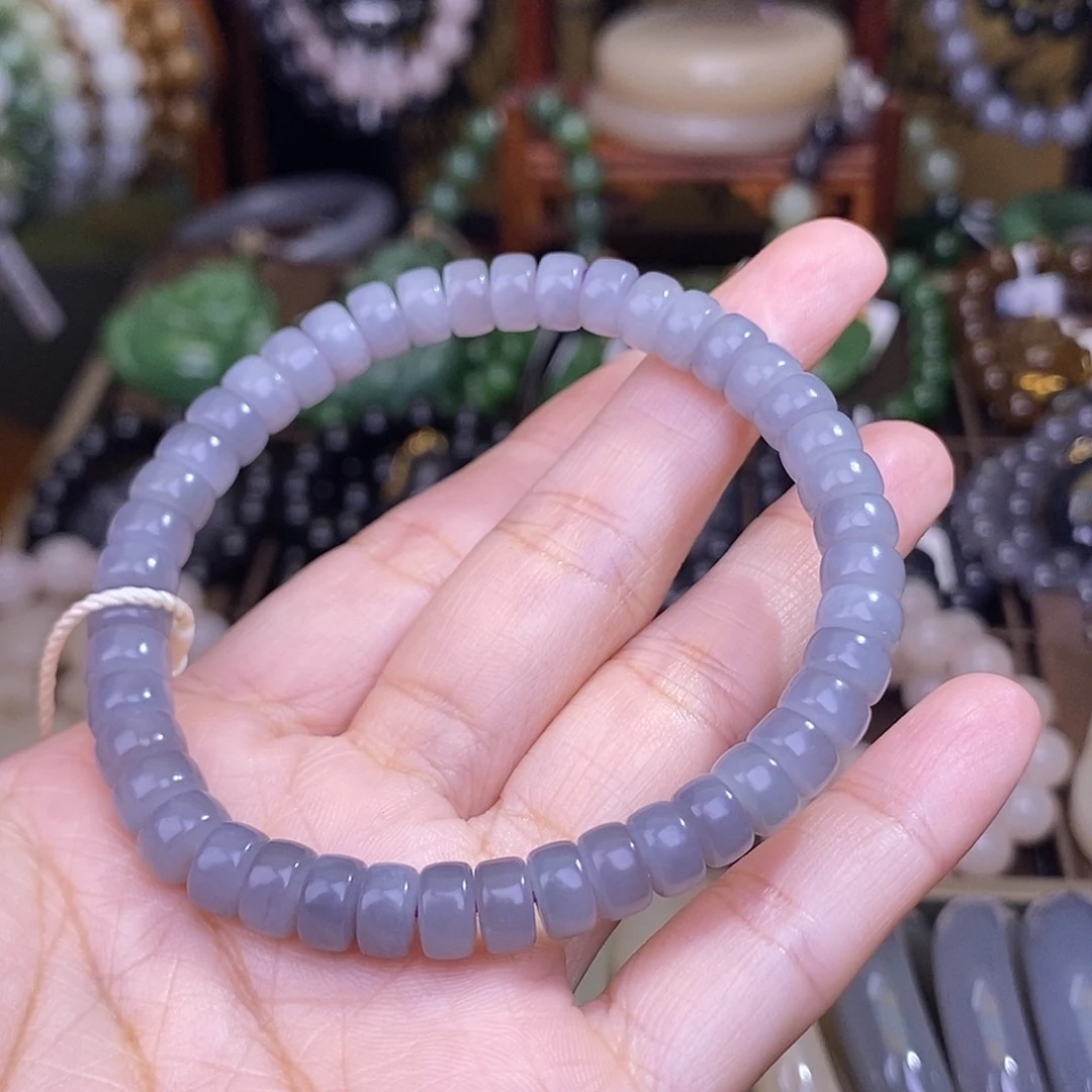 手链未镶嵌和田玉烟紫手链清货价约7MM