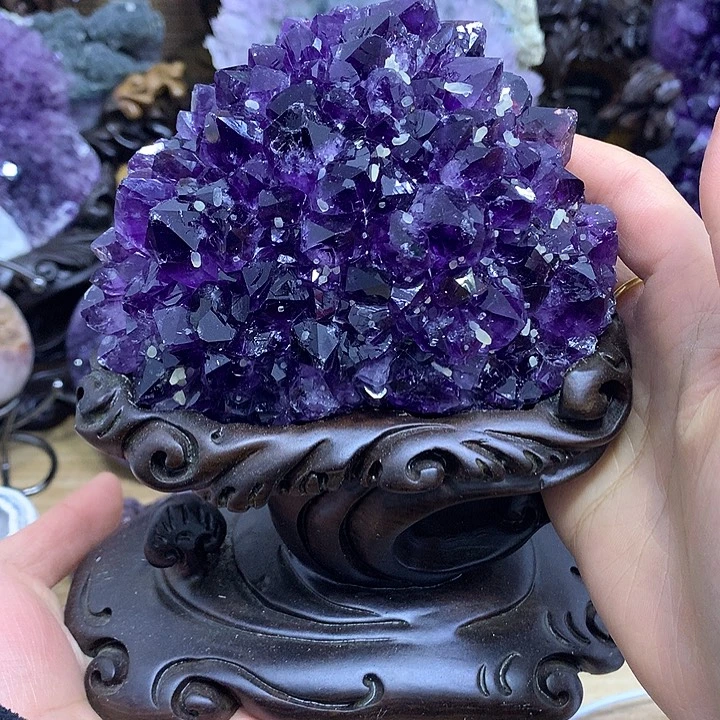 紫晶摆件未镶嵌晶花