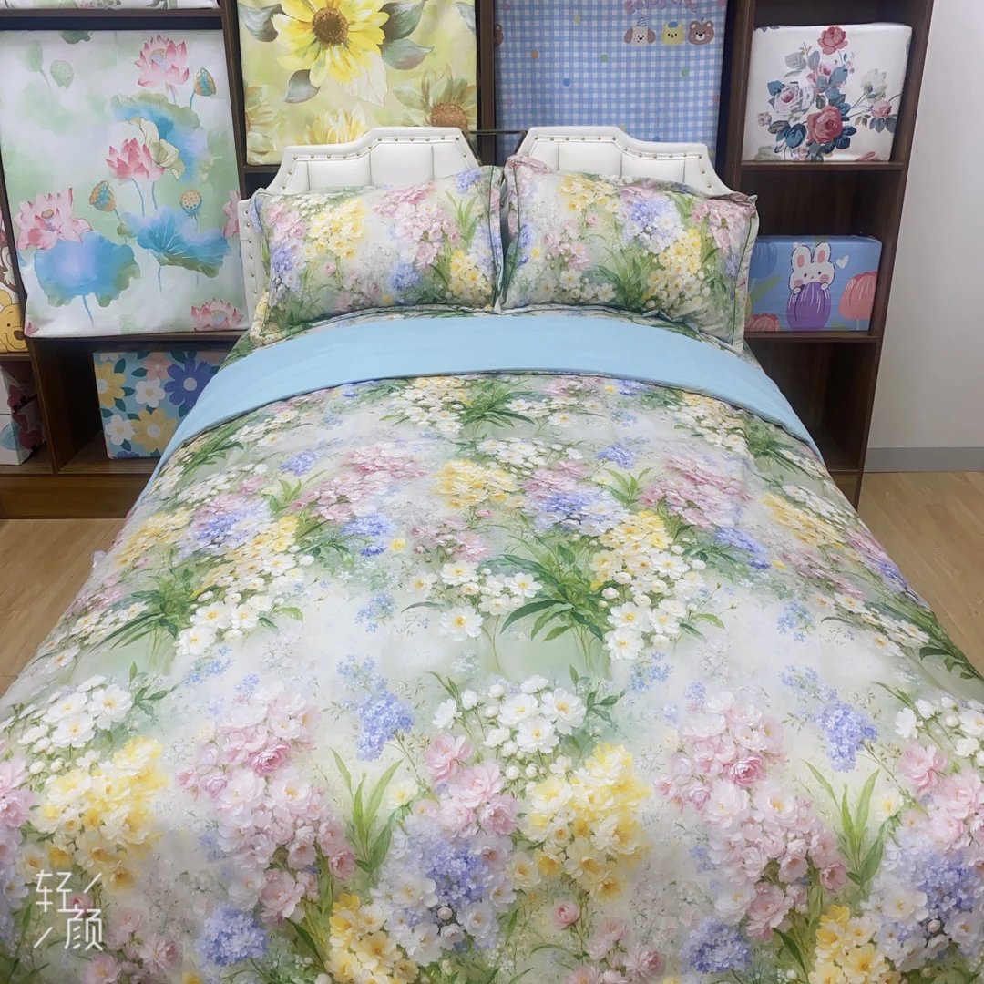 【香水百合床单】加厚斜纹双人床单2.3×2.3米舒适清新凉感