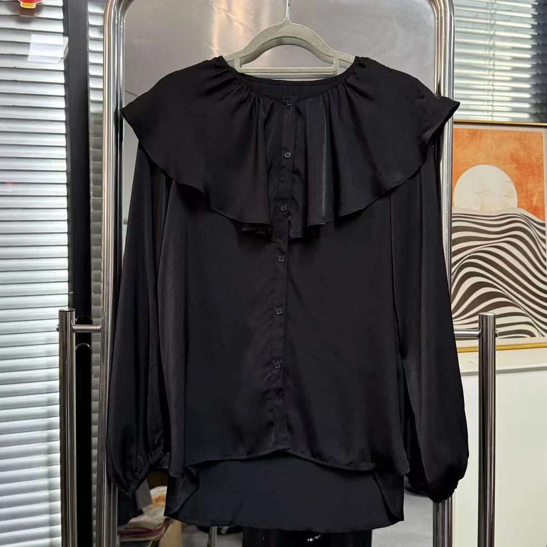 【外贸精品】5009 25春简约时尚荷叶边垂感 衬衫