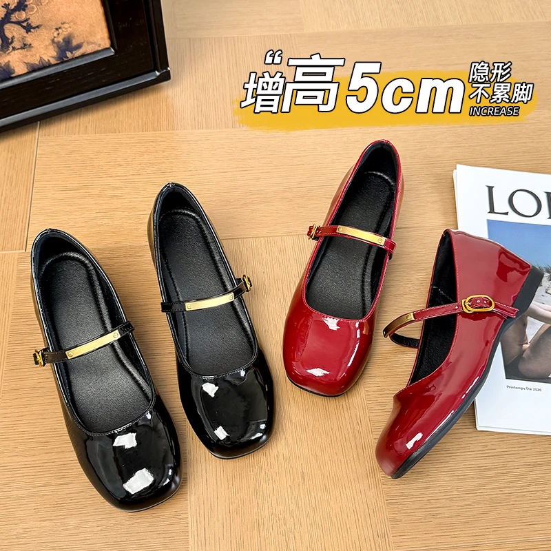 方头浅口乐福鞋2025秋季新款一字扣单鞋小香风百搭玛丽珍法式女鞋