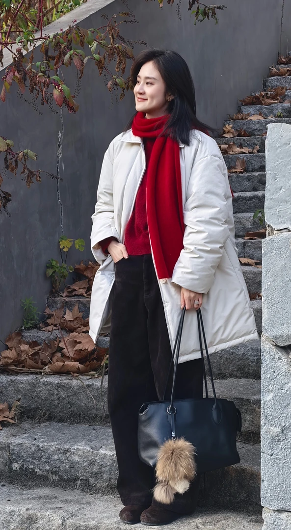 【ZHUANG -Z】（冬日来信）翻领保暖休闲时尚极简百搭中长款鹅绒服