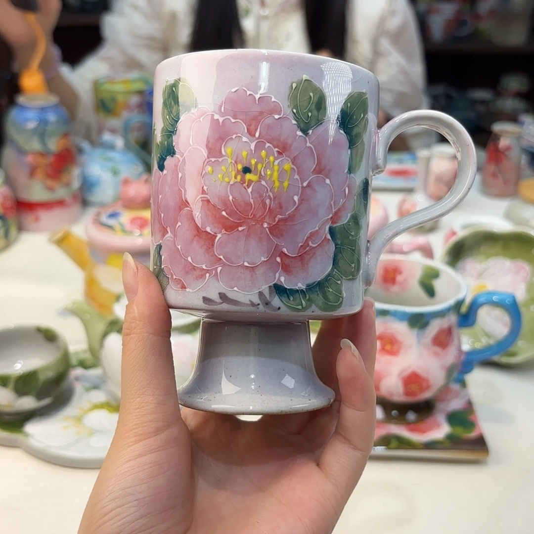 瓷片景德镇手绘高温釉下彩陶瓷茶具