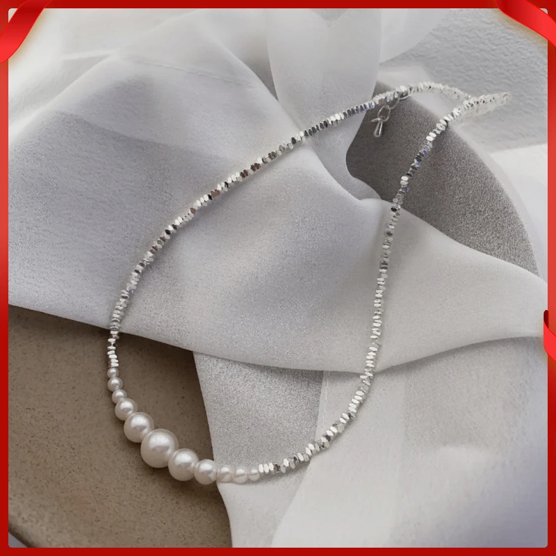 合金项链 闪耀迷人几何项链女夏百搭钛钢锆石轻奢独特气质锁骨链