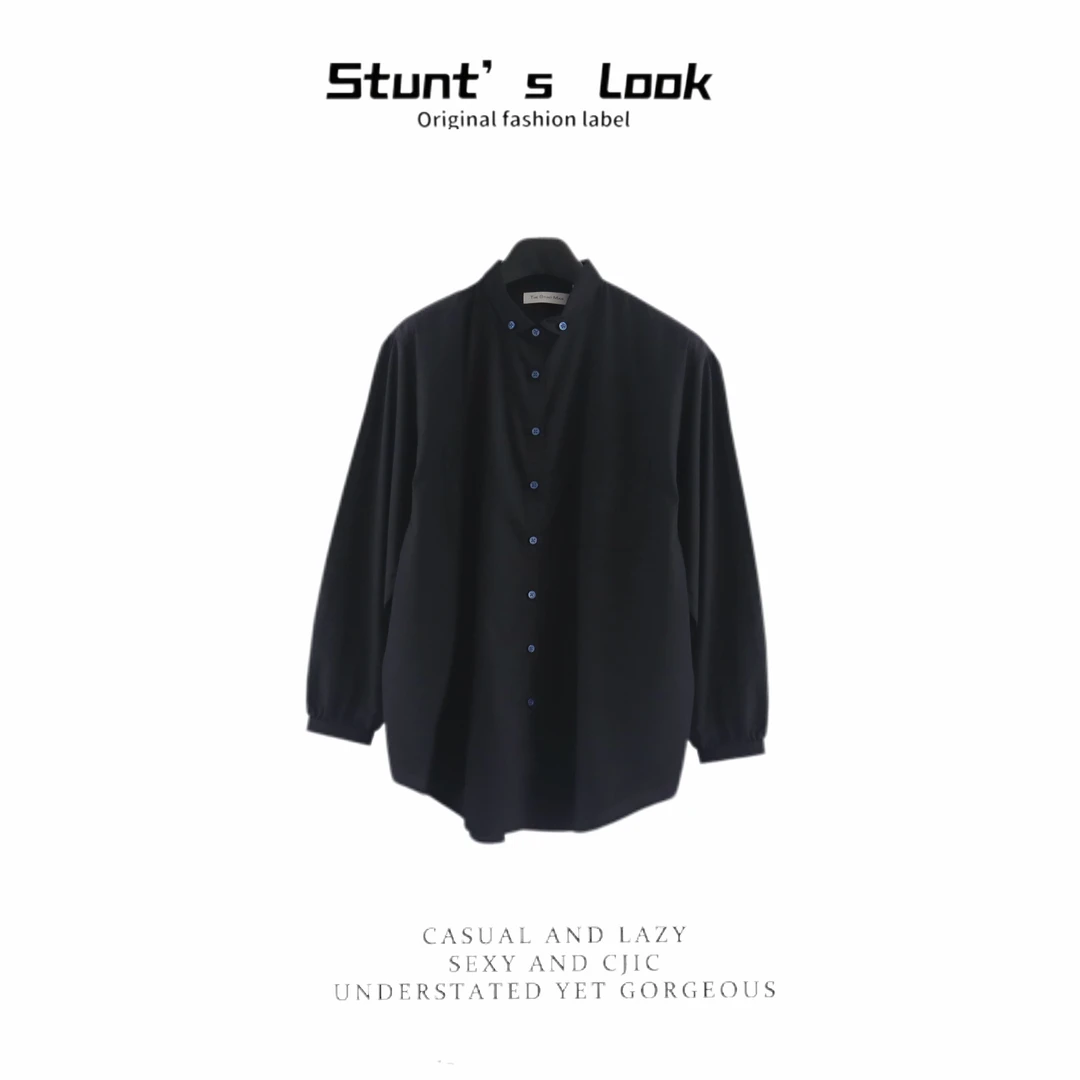 25年新款天然贝壳扣凉感时尚豌豆领衬衫1498