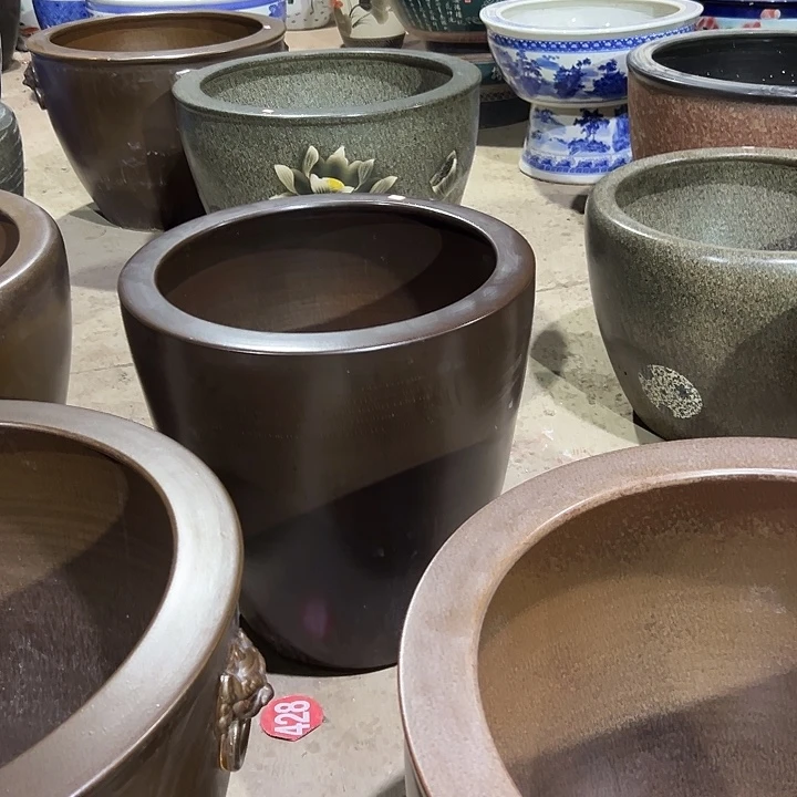 铜***門景德镇陶瓷鱼缸艺术直径60高度65