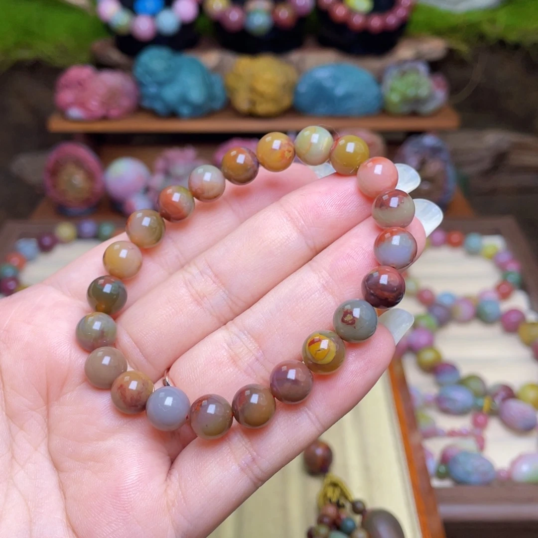 玛瑙/玉髓未镶嵌珠宝半成品✨**✨盐源玛瑙包浆手串