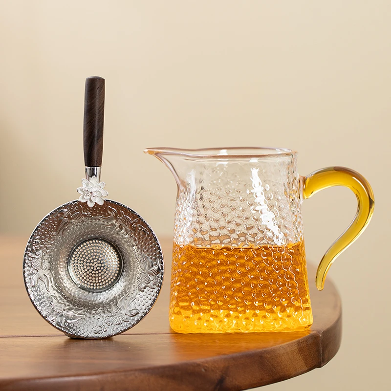 玻璃公道杯茶漏分茶器家用大容量茶海茶滤功夫茶漏一体茶具配件