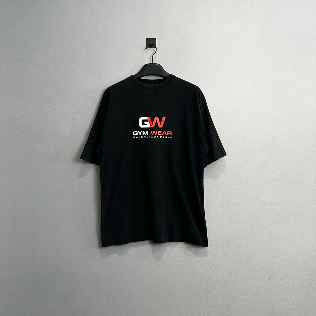 99新 Balenciaga/巴黎世家 黑色gw短袖/XS码/公价3900