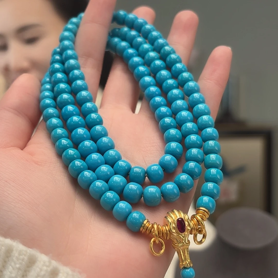 绿松石18K金镶嵌颈饰