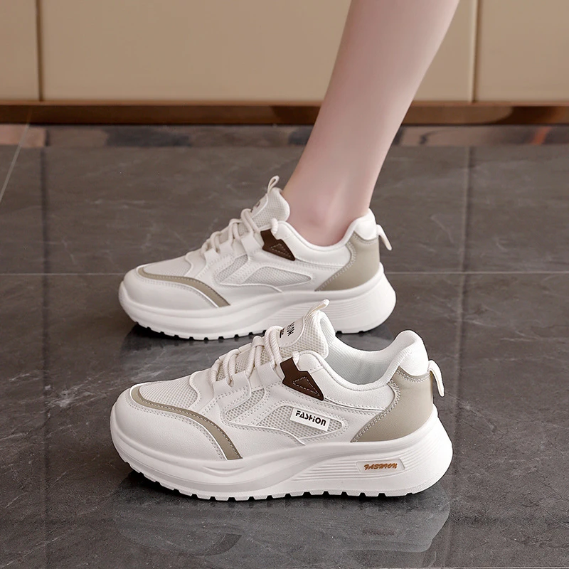 品牌轻奢运动鞋女2025春季新款百搭跑步休闲鞋透气舒适防滑老爹鞋