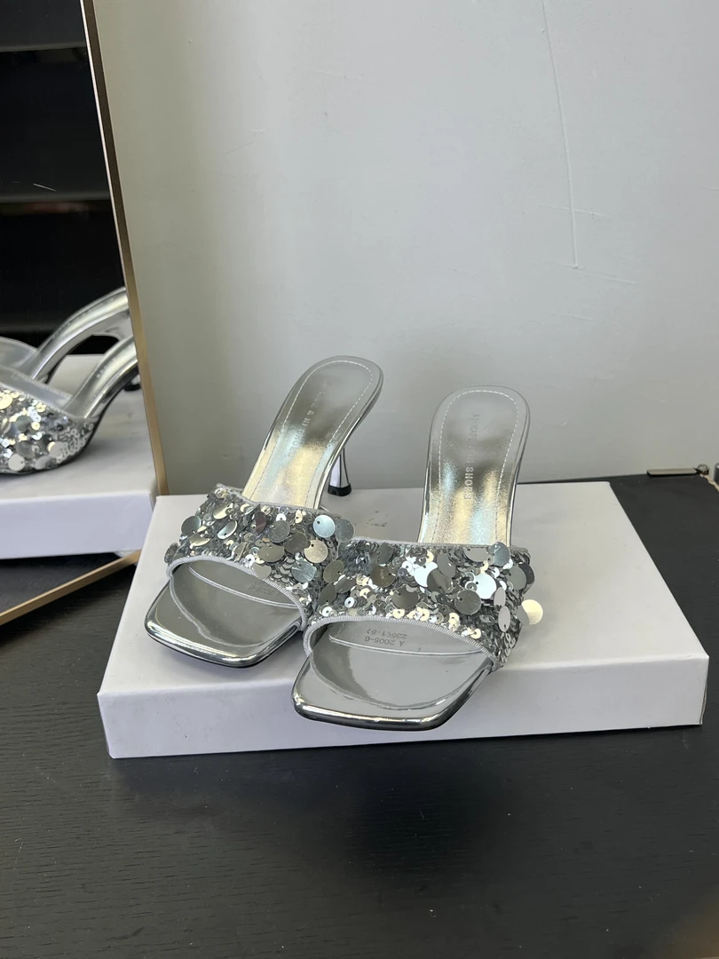 2005-6银色细跟高跟鞋时尚舒适