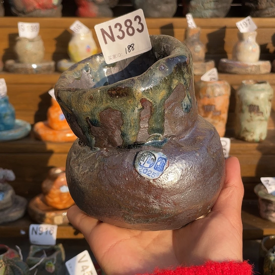 坛子姐花盆 小白孤品 内口7