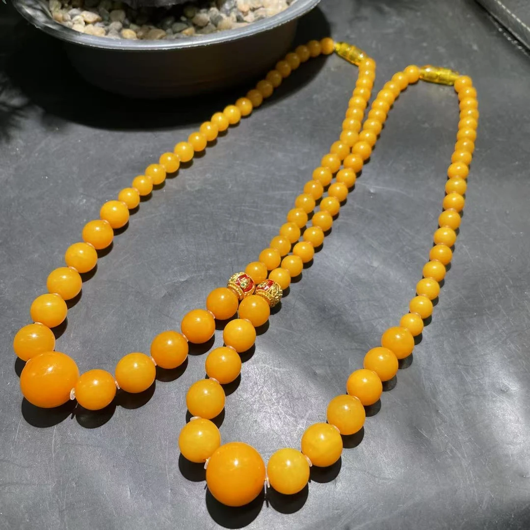 【玉经纶】31423/HQ27-蜜蜡珠链-多样性发其一8mm|约45颗