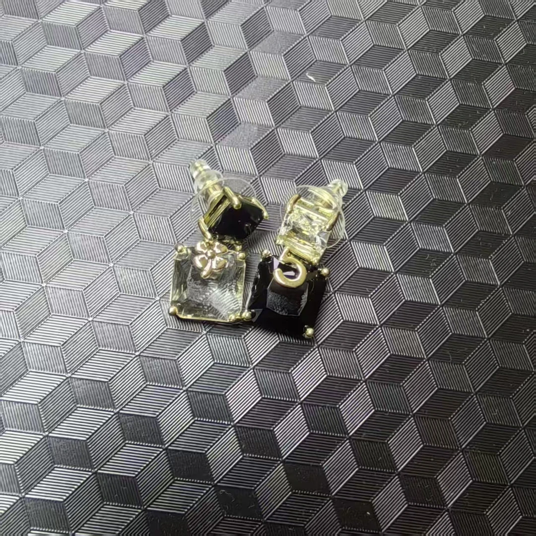 铁合金仿珍珠耳饰 【南油玲姐】金色拼黑色耳环E020