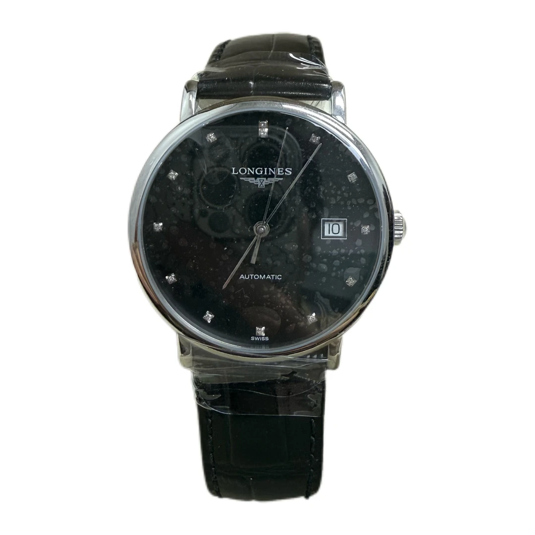 99新 Longines/浪琴 单表博雅男表/37表径/自动机械/黑盘钻刻经典