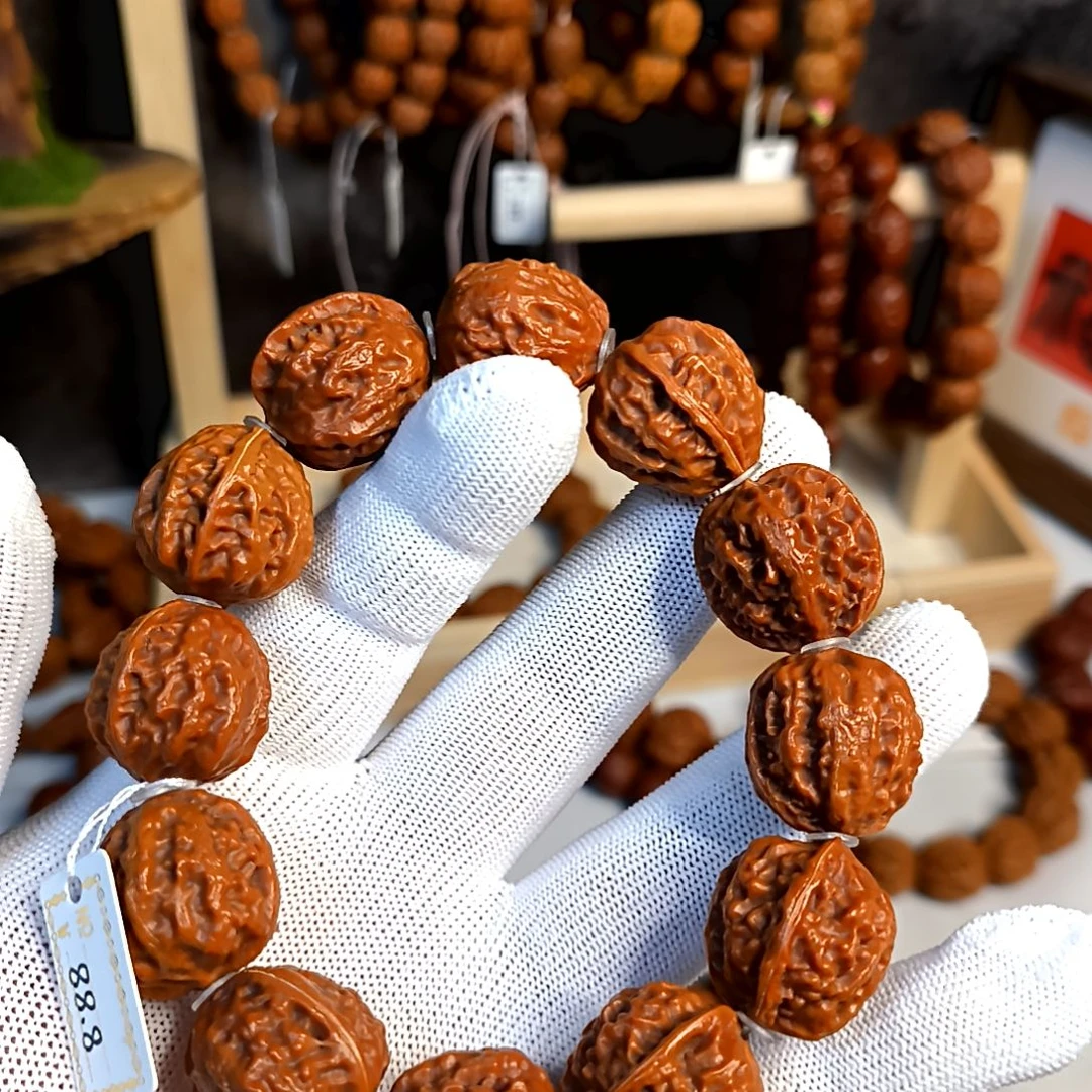 桃核手串肉筋八棱