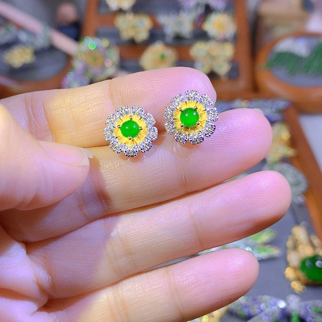 颈饰银S925镶嵌翡翠