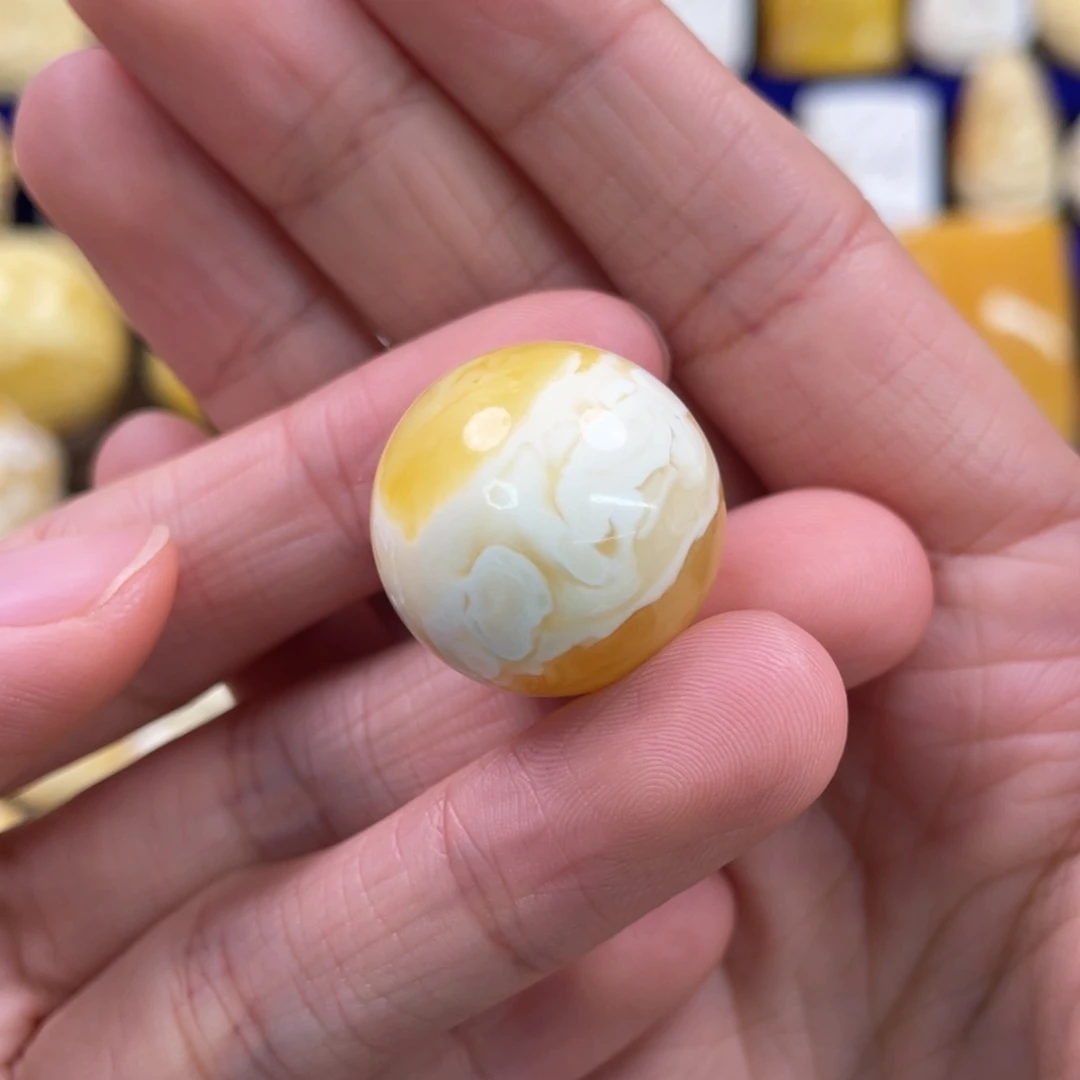 蜜蜡裸石未镶嵌琥珀蜜蜡珠子卡21.4mm