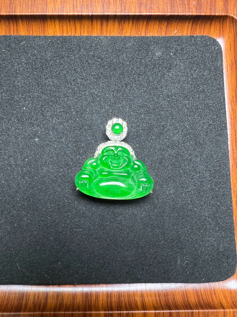 天然A货翡翠绿佛公0534370856（Z187)多样性发货