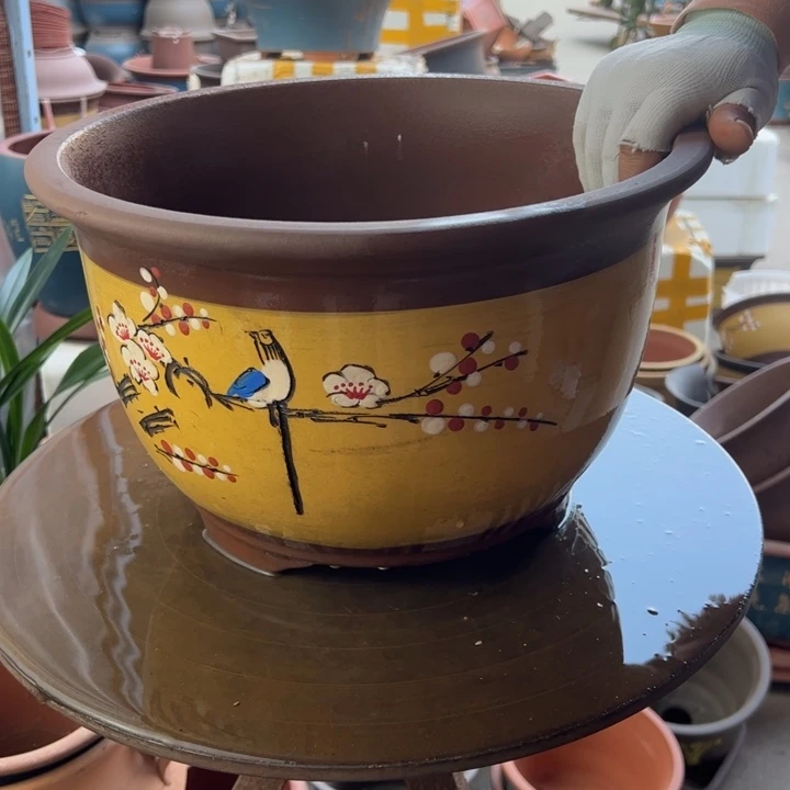 紫砂宜兴紫砂花盆花盆T005大