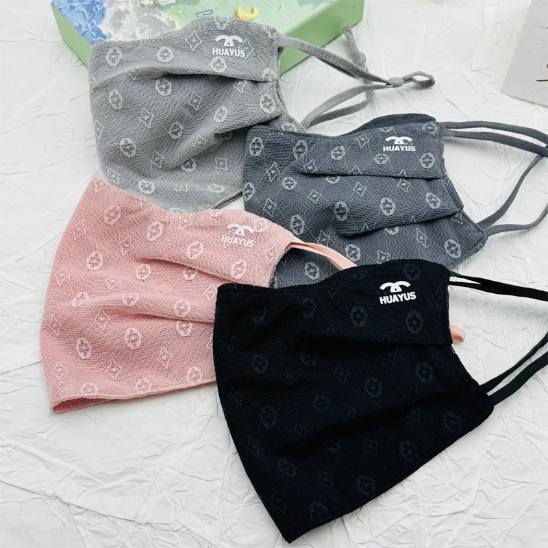 夏季新款四叶草防晒口罩女冰丝网纱薄款透气加大护眼角时尚高颜值