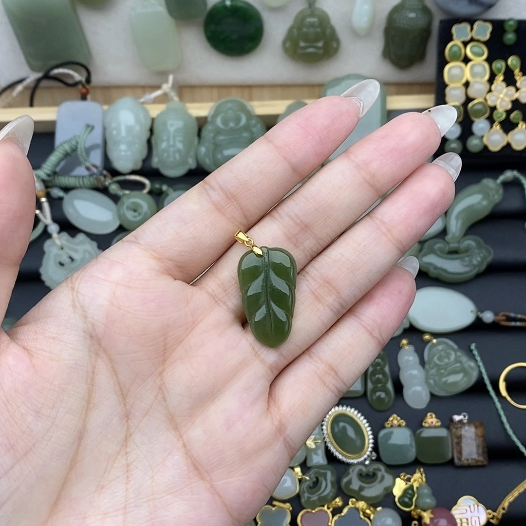 吊坠(不含链)银S925镶嵌和田玉