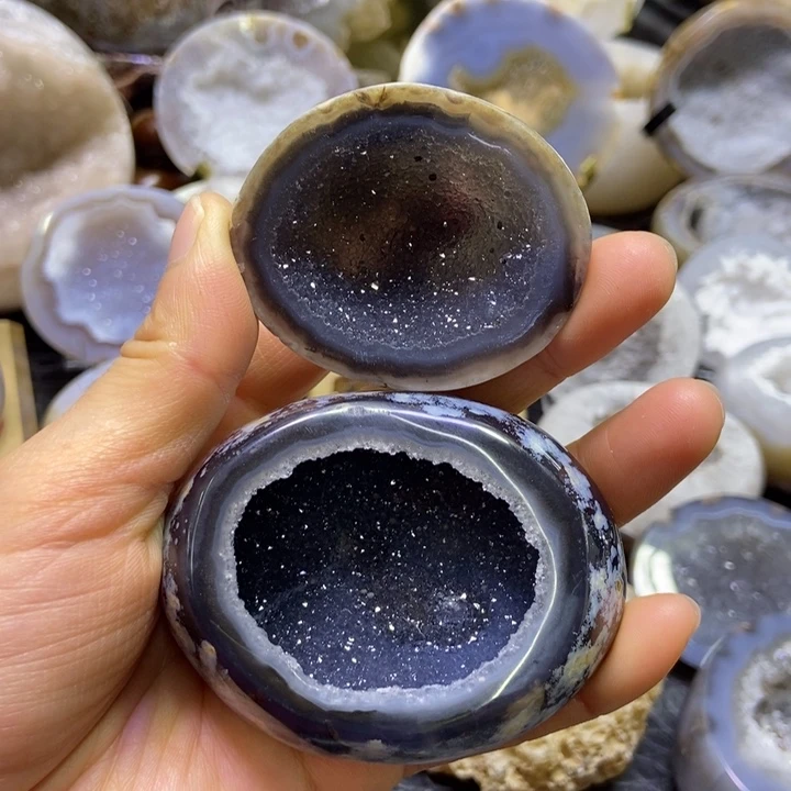 未镶嵌水晶珠宝半成品黑晶盆