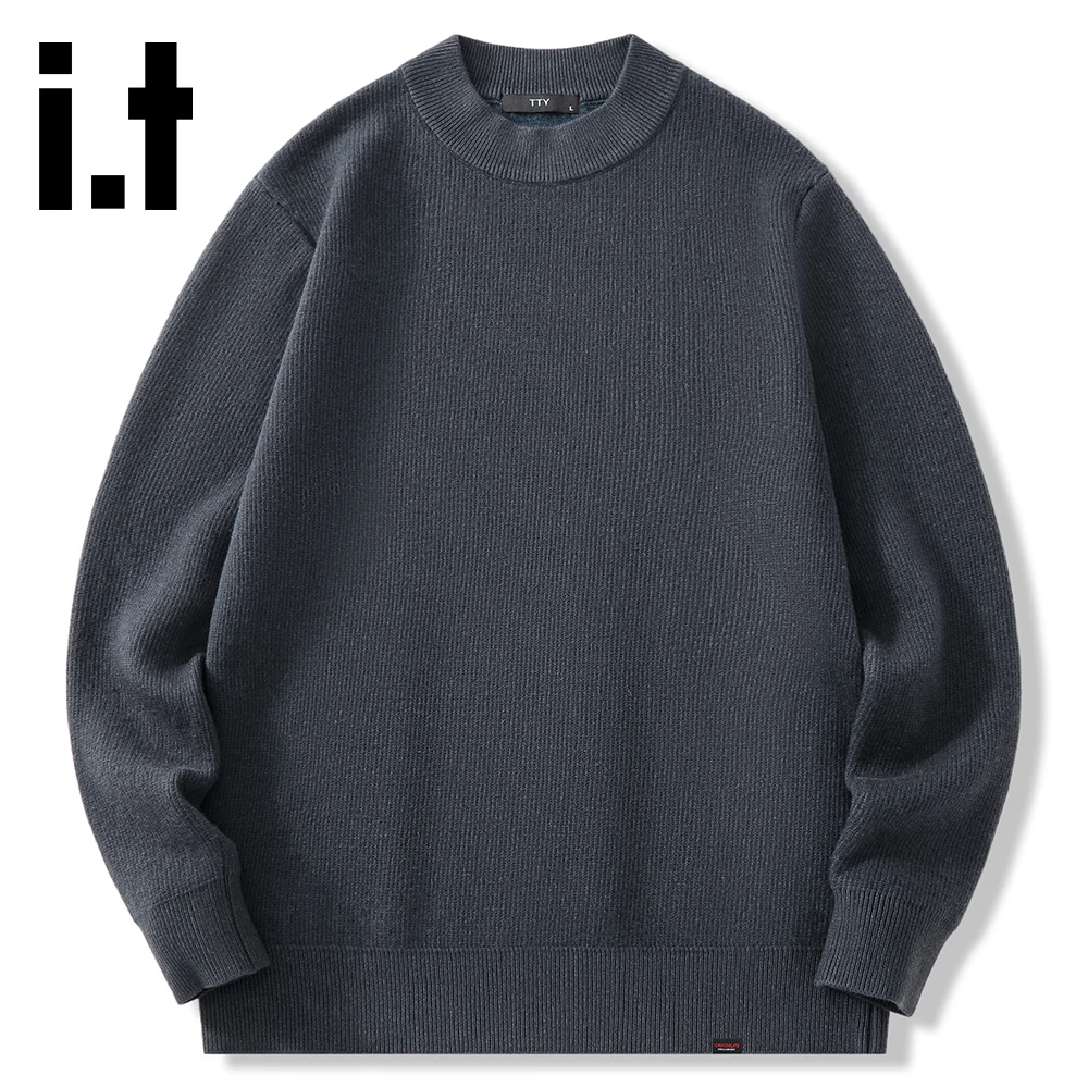 it:CHOCOOLATE2025秋冬新款圆领毛衣男保暖内搭简约百搭休闲上衣