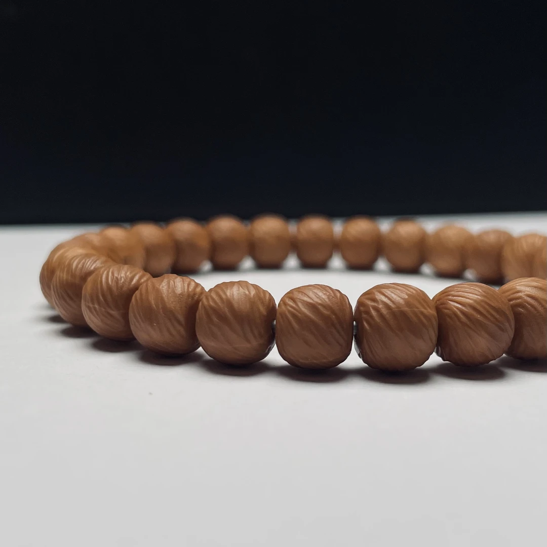 【手工云锦】猴头核桃原生态手工雕刻猴头手串文玩小馒头料9mm