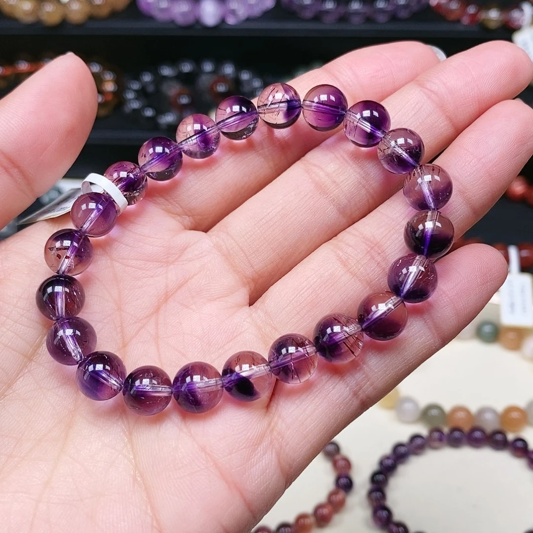 水晶手串未镶嵌紫超七