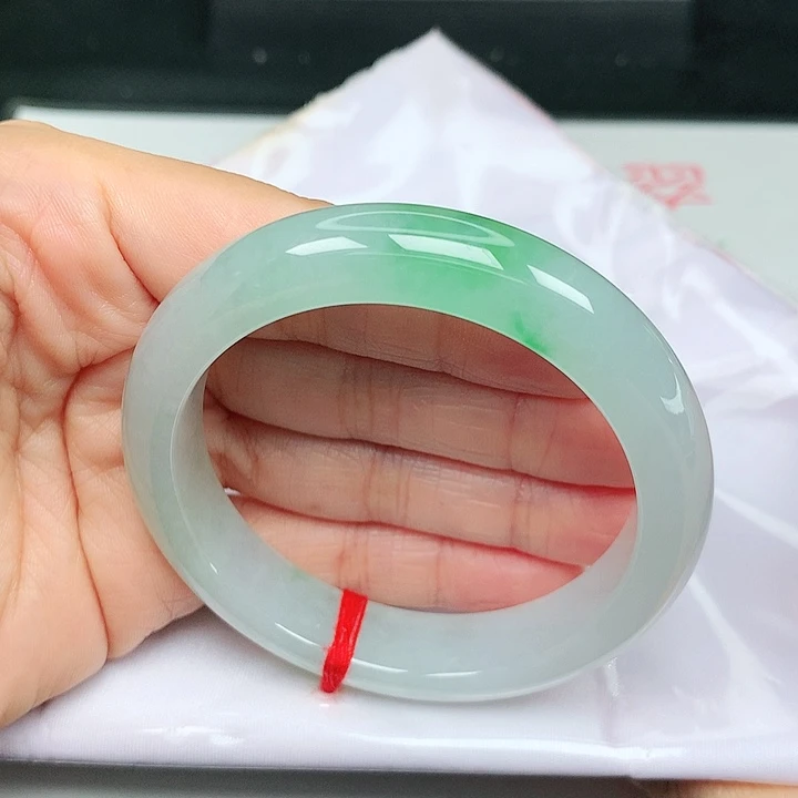 未镶嵌手镯翡翠冰飘阳绿25