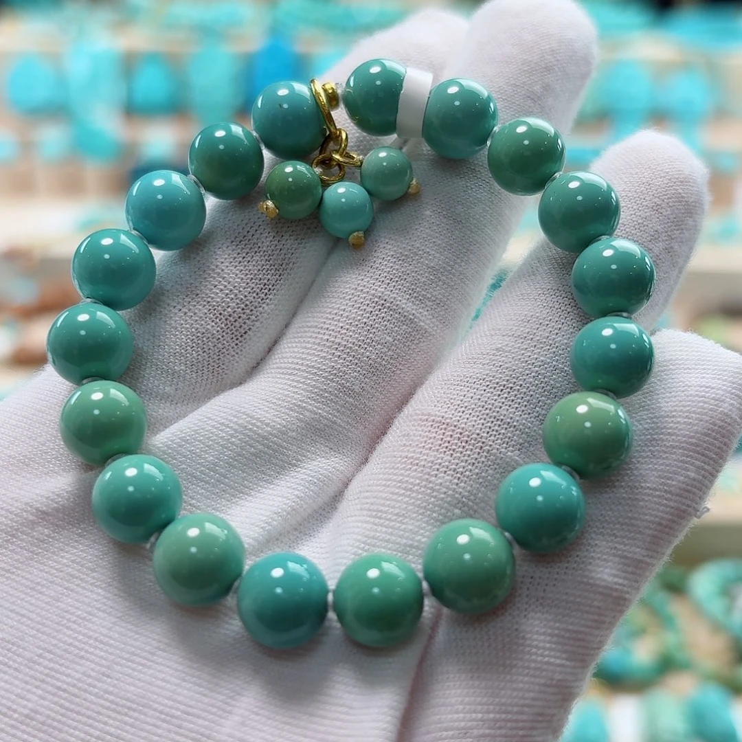 绿松石18K金镶嵌珠宝奇石