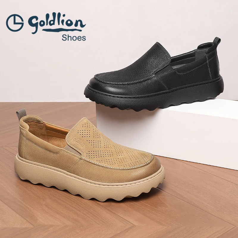 金利来男鞋休闲舒适休闲真皮软底软面一脚蹬鞋户外鞋546520162