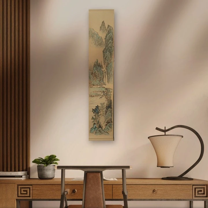 青山绿水挂轴家居装饰美学挂画 一副