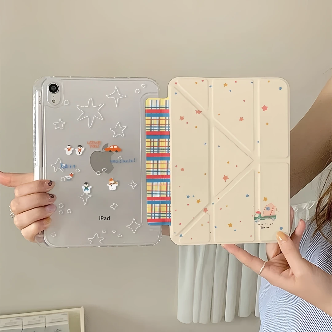 格纹彩色星星ipad11代平板保护壳air6/7保护套9防弯10平板壳pro套