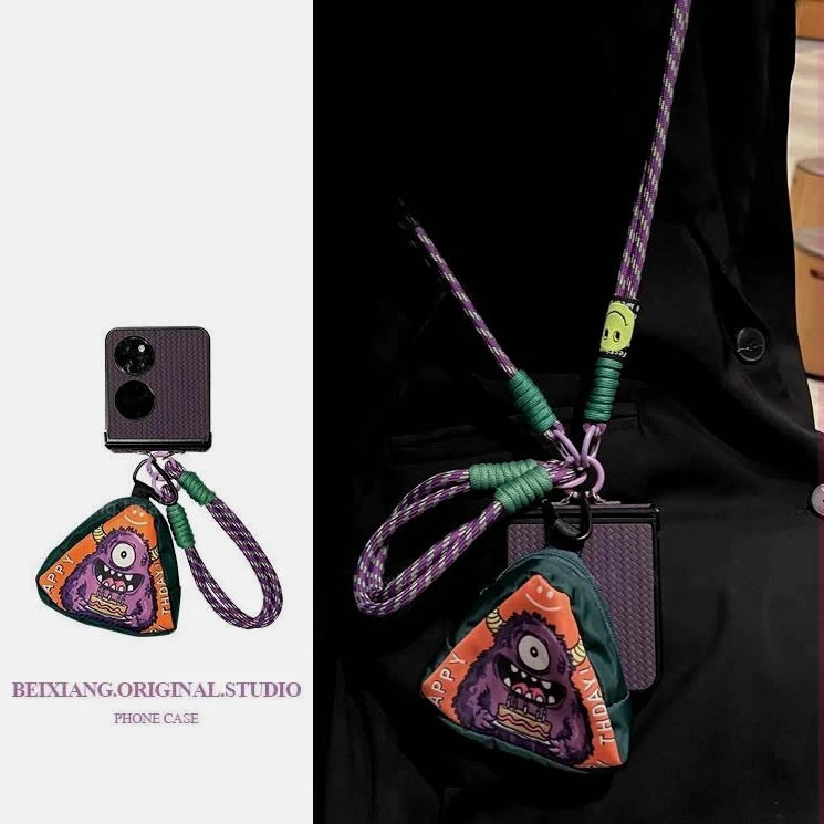 暗紫编织小包适用华为purax手机壳pocket2小米mixflip荣耀三星p50