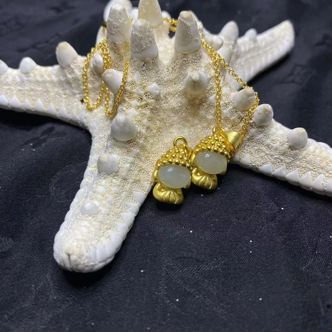 【玉合缘】天然和田玉宝宝佛吊坠-（多样性发，一单发货）5507