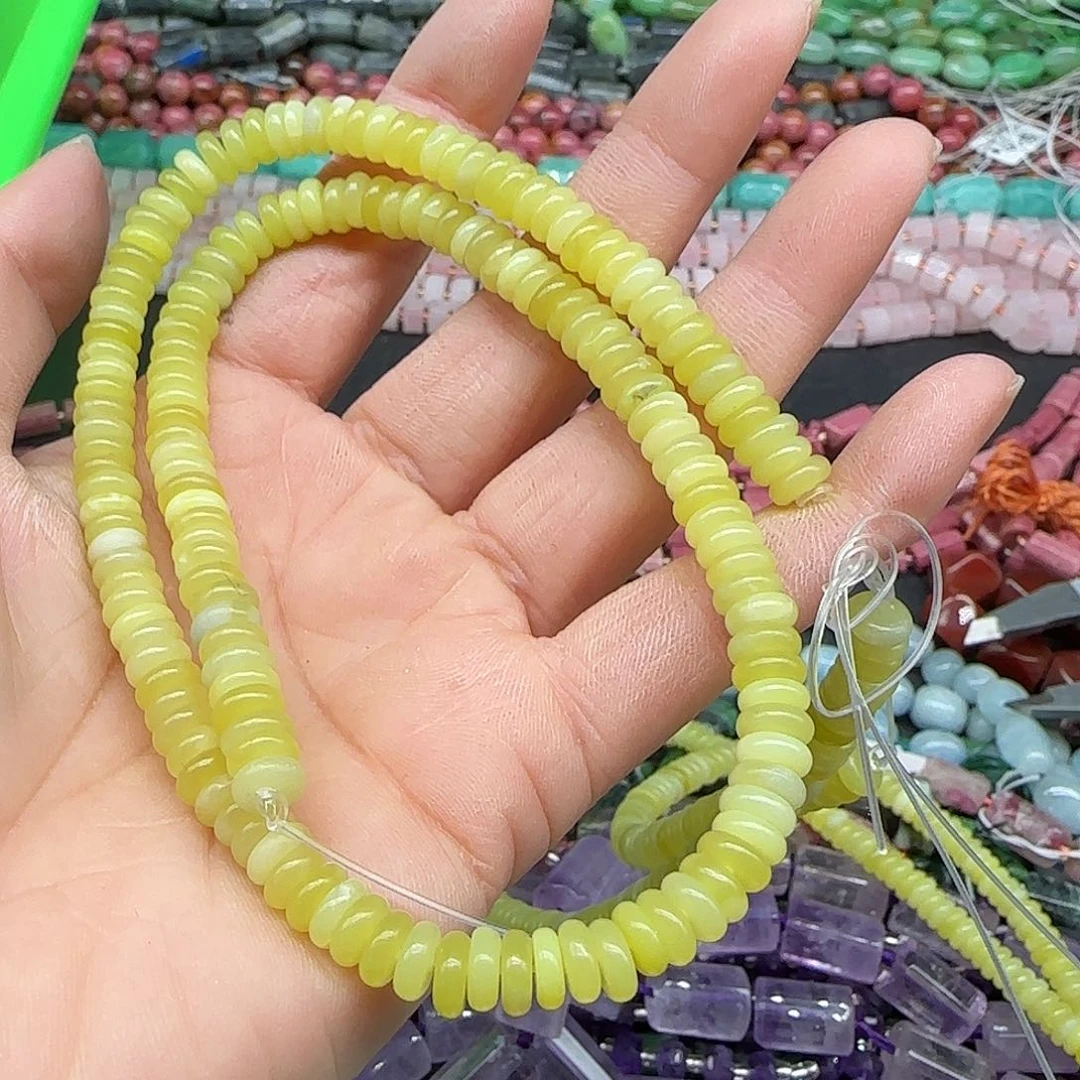 玛瑙/玉髓珠宝半成品合金岫玉6mm一条算盘