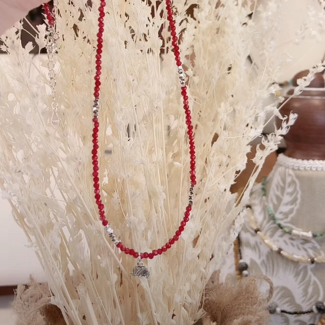 925银合成锆石银制品 5046吉象项链